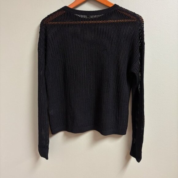 UNIQLO Womens Open Knit Goth Grunge Sweater Size M Sheer Layering Linen Blend - Picture 5 of 10